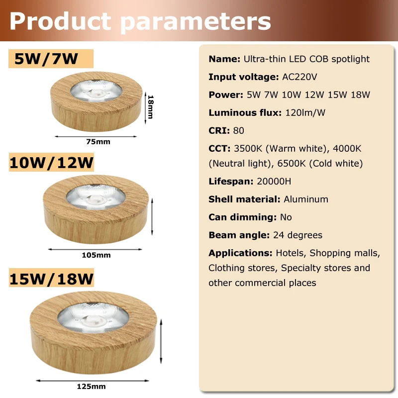 6 шт. ультра тонкий поверхностный монтируемый прожектор Светодиодный светильник