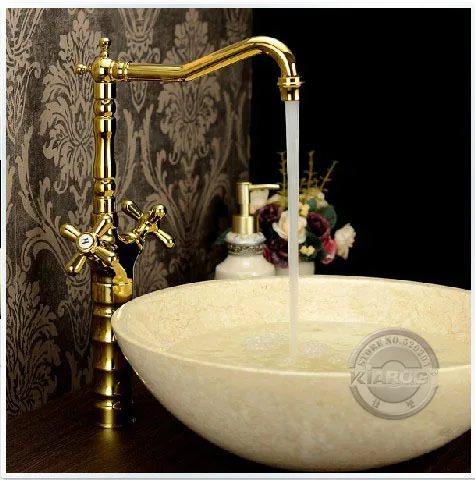Смеситель для ванной комнаты золотистый смеситель с двойной ручкой раковины