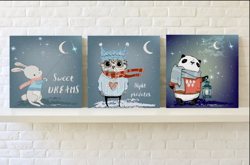 3 шт. простой декоративный фотофон с мультяшными животными для детской