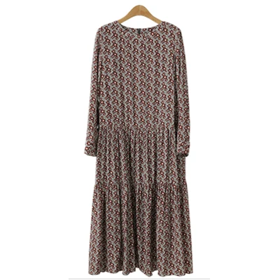 Новинка Весна Европейский стиль плюс размер 4XL цветочный женский Vestidos o-образный вырез с длинным рукавом Женские платья свободный уличный бренд халат - Цвет: As Picture