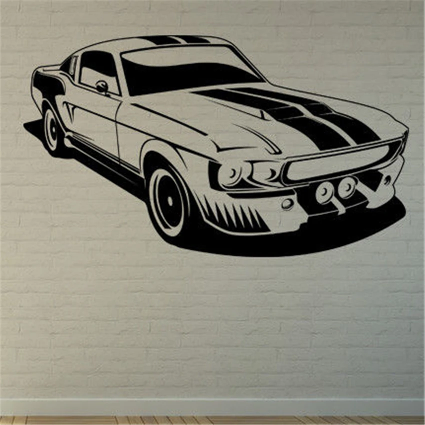

Wall Sticker Mustang Shelby Gt500 Muscle Car Wall Art Sticker Decal Quote Decals Living Room Home Decoration Decor Mural D833