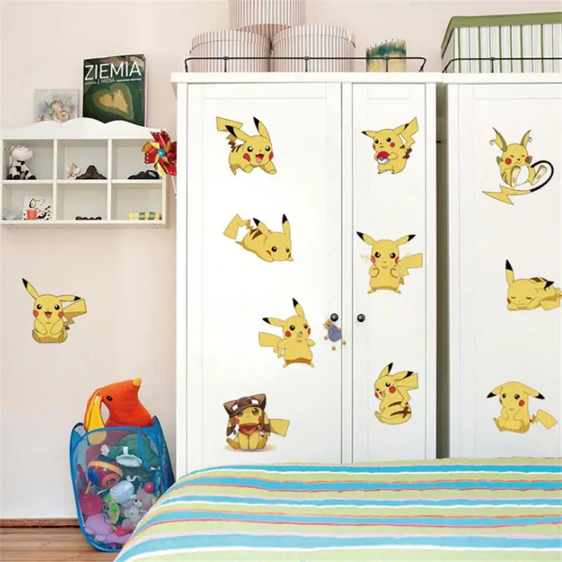 Мультфильм Amination Pokemon плакат наклейки Go Стикеры Пикачу для детей спальня
