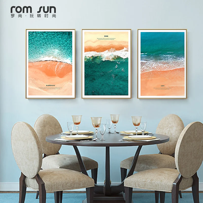 

Nordic Seascape Beach With Quote Canvas Painting Posters Print Wall Art Pictures For Living Room Bedroom Aisle Unique View Decor