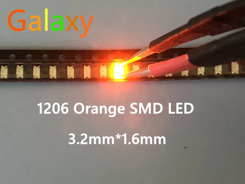 3000 шт. оранжевые/Янтарные 1206 SMD SMT супер яркие светодиодные лампы светильник