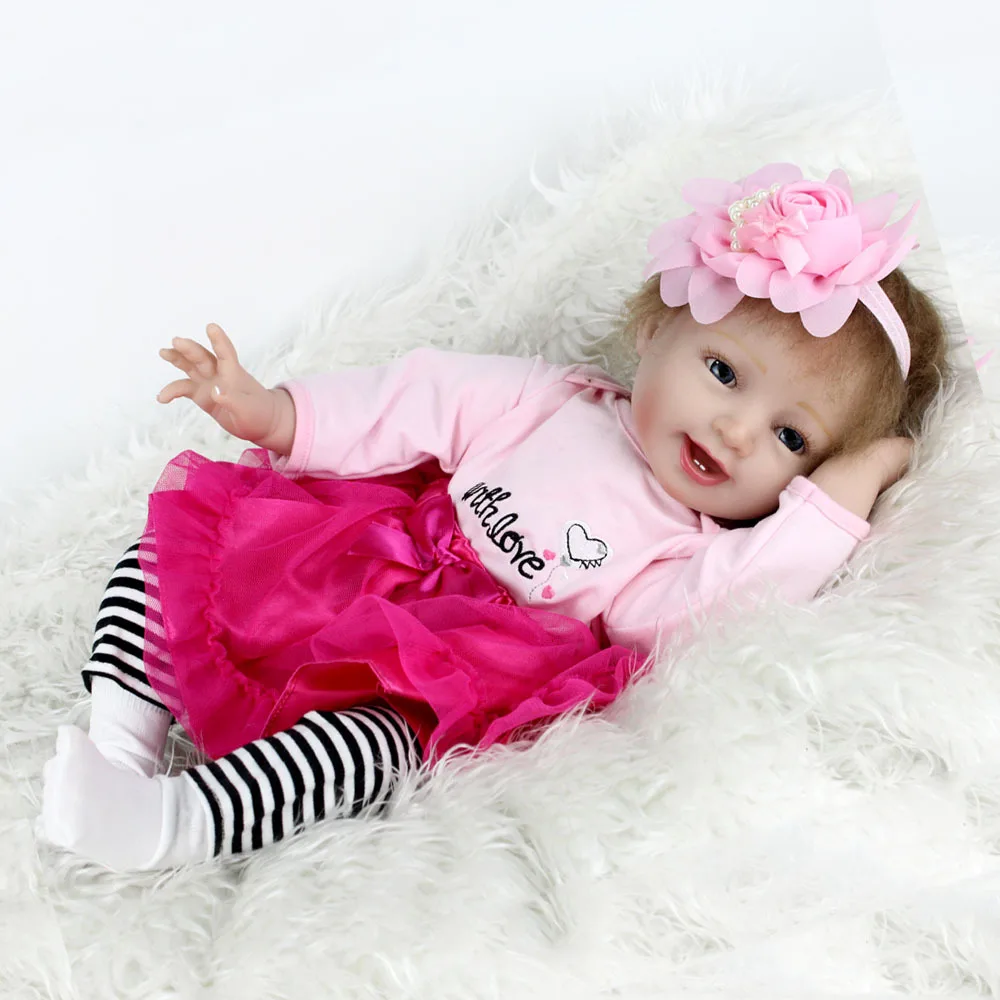 NNPKDOLL 22 &quot55 см мягкий силикон Reborn Baby Doll игрушка Реалистичная для девочки