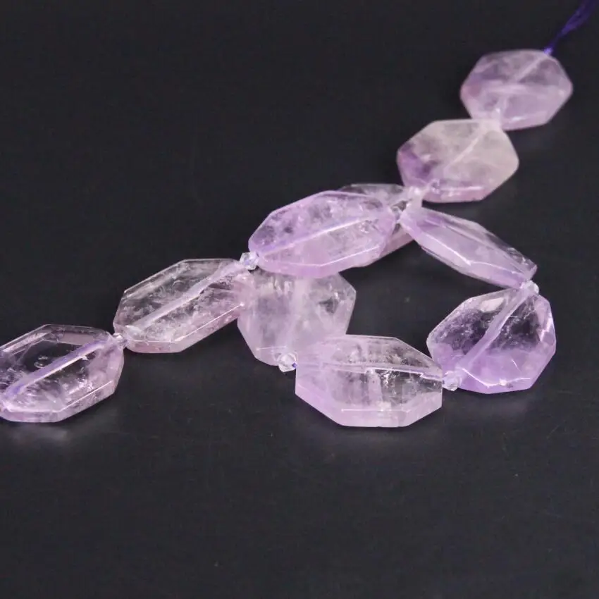 

15.5"/strand Natural Amethysts Quartz Faceted Slab Nugget Loose Beads,Raw Purple Crystal Gems Slice Pendant Beads Jewelry Making