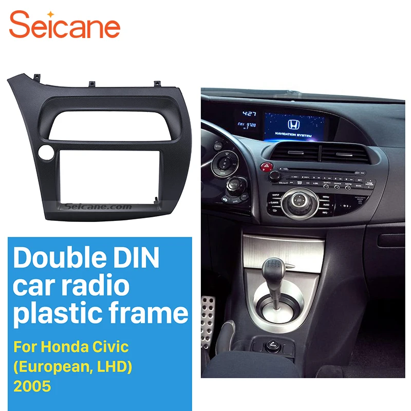 Автомобильная фасция Seicane Double Din для Honda Civic хэтчбек 2005 2011 радио DVD стерео панель - Фото №1
