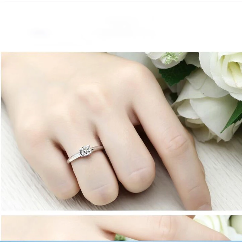 ANI 18K Белое Золото (AU750) обручальное кольцо 0 5 CT сертифицированное I/SI натуральное