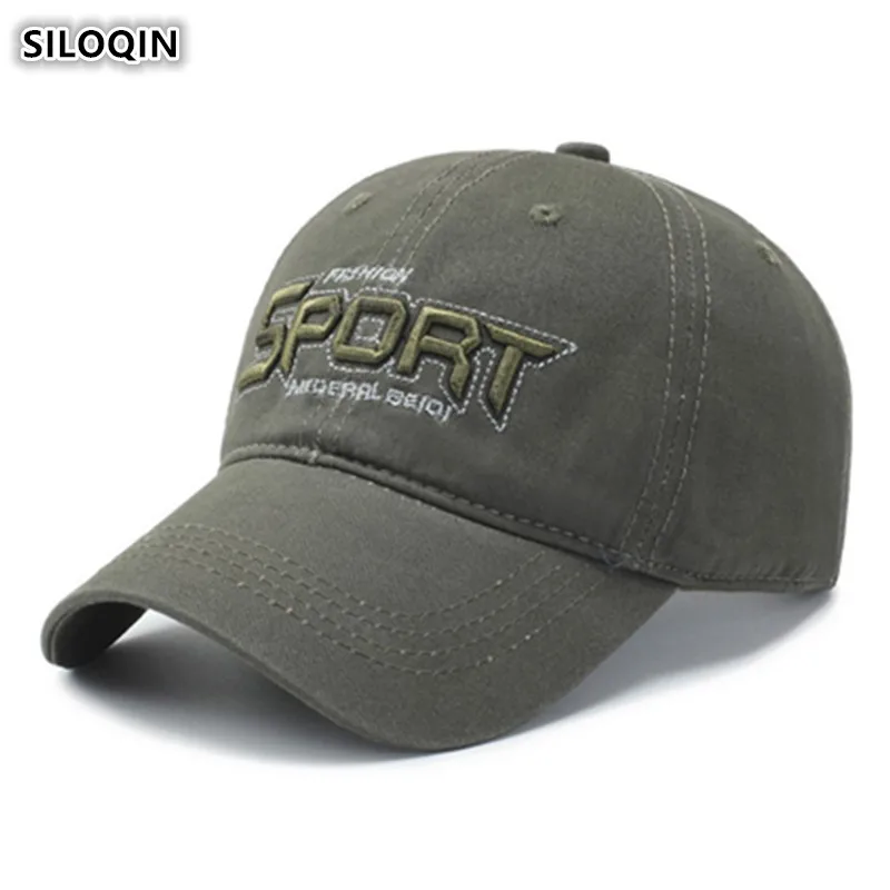 

SILOQIN Snapback Cap Letter Embroidery Men's Cotton Baseball Caps Adjustable Head Size Fashion Sports Cap Bone Young Male Hats