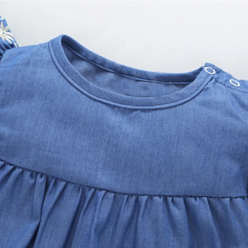 

babzapleume 0-24Months 2018 New Baby Girls Summer Clothes Short Sleeve Denim Jumpsuit Infant Bodysuits Newborn Clothing BC1738-1