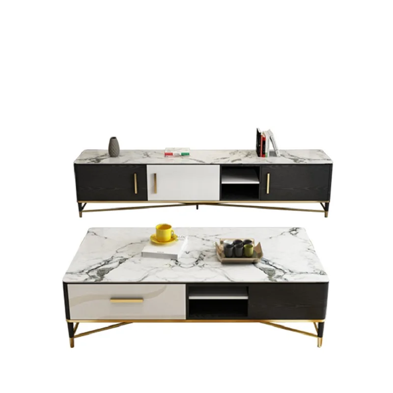 Гостиная ТВ стол современный деревянный стеклянный для телевизора с ящиком