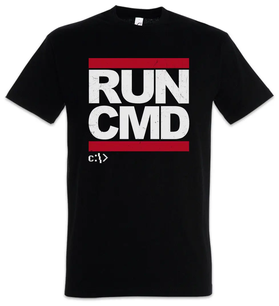 

Run Cmd T-Shirt Dmc Hacker Inform Atik Computer Mr. Science Ausfuren Nerd Robot Men 2019 for Tall and Big Offensive T Shirts