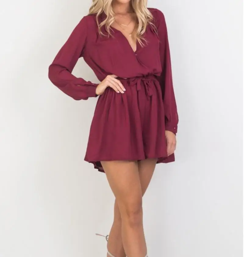 Женский повседневный летний модный комбинезон свободный пикантный с длинным