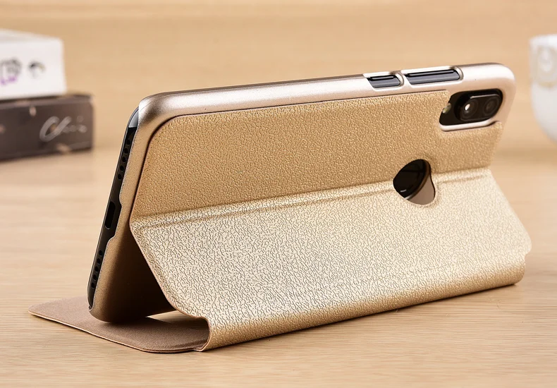 for Xiaomi Redmi Note 7 Case Luxury Window View Flip Stand PU Leather Cover Coque For Redmi Note7 Protector Phone Case#VA