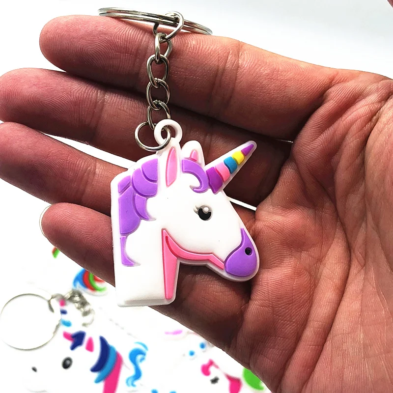 Оптовая продажа 100 шт. милый мультяшный брелок с единорогом из ПВХ для ключей My