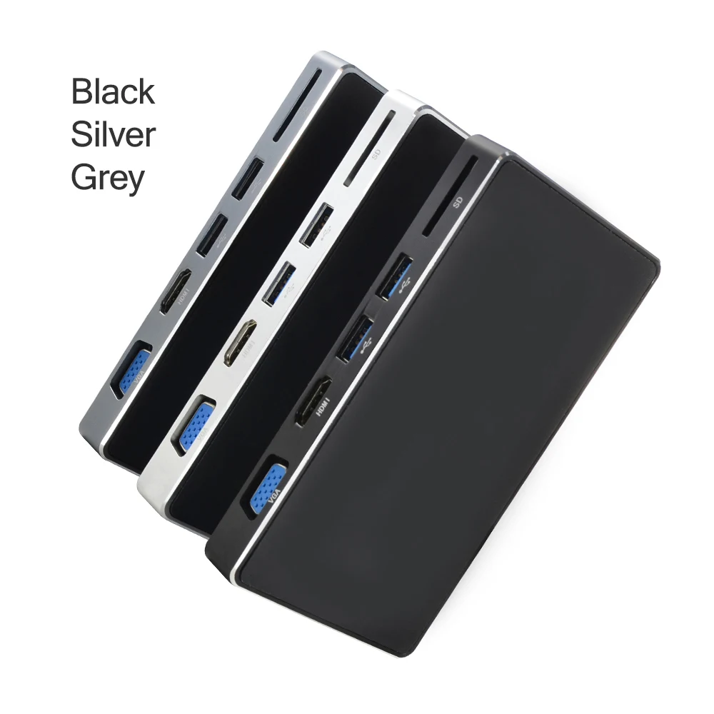 USB-C Docking Station 8 All in One Type C to HDMI VGA SD USB 3.0 RJ45 Network Adapter Hub With PD Charging For MacBook Samsung | Компьютеры