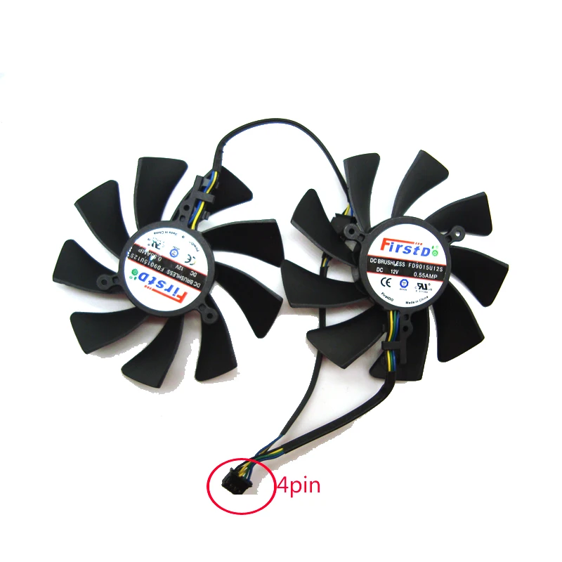 Бесплатная доставка 85 мм FD9015U12S XFX HD7970 4 контактный охлаждающий вентилятор для