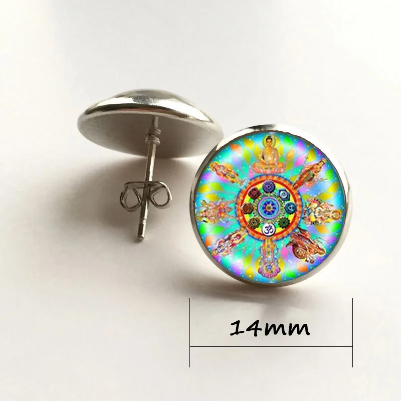 Красочные серьги цветок лотоса ювелирные изделия для женщин буддистская Йога