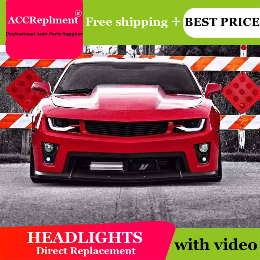 Тюнинг автомобилей для Chevrolet Camaro головной светильник s 2014 2015 Для светодиодный бар