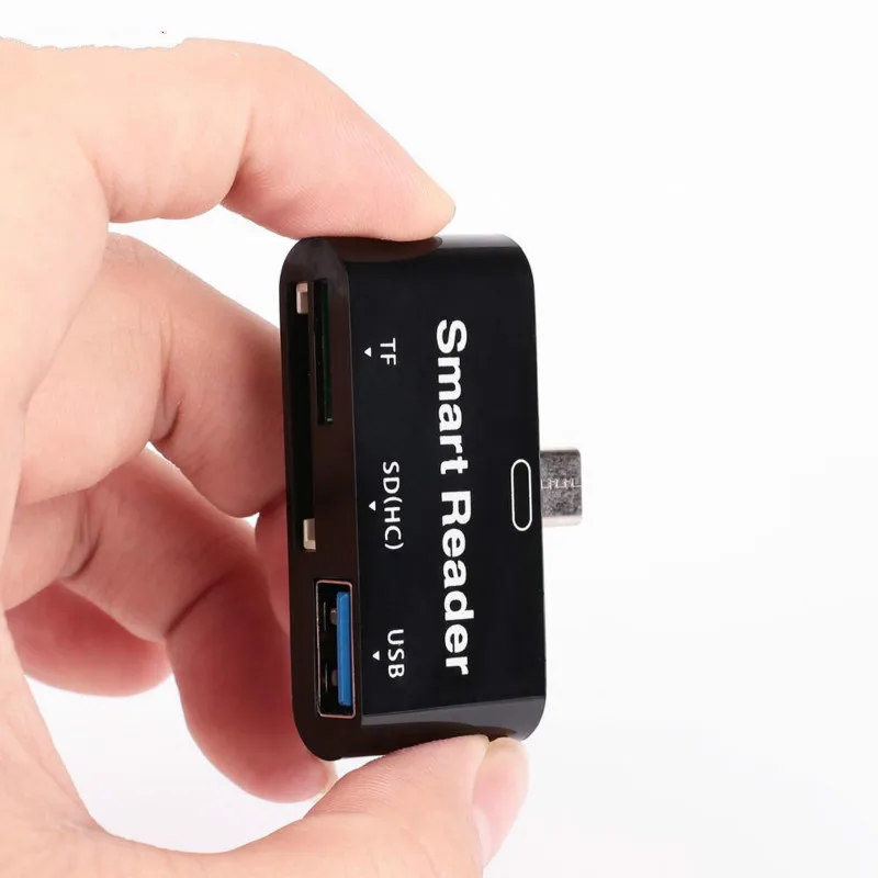 Смарт кардридер OTG адаптер TF карта для samsung MacBook Pro type C ABS черный/белый|Картридеры| |