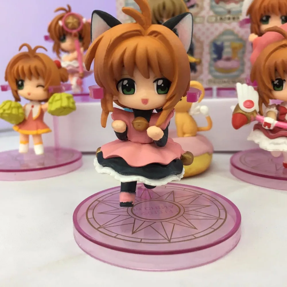 Аниме карта Captor Sakura Kinomoto Daidouji Tomoyo Li Syaoran Kero ПВХ Фигурки Модель Детские игрушки
