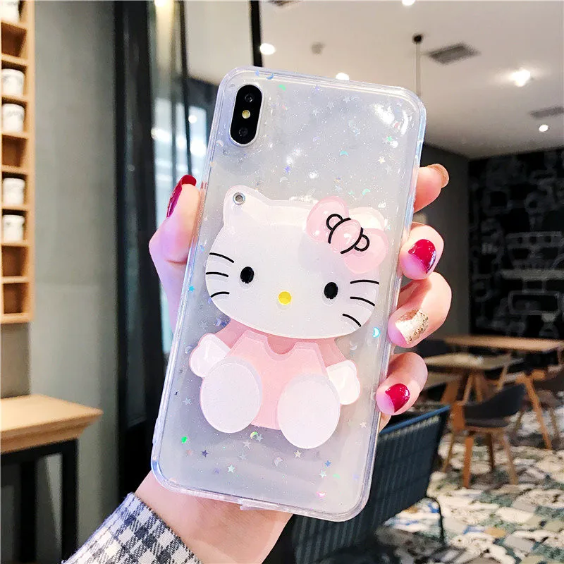 Модный 3D милый зеркальный чехол с рисунком котенка для iphone X XS MAX XR 7 8 6 6s Plus