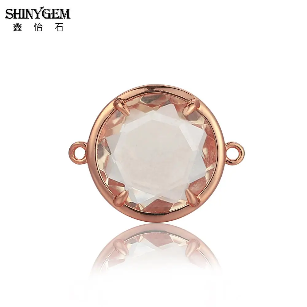 ShinyGem натуральный граненый круглый драгоценный камень соединители для