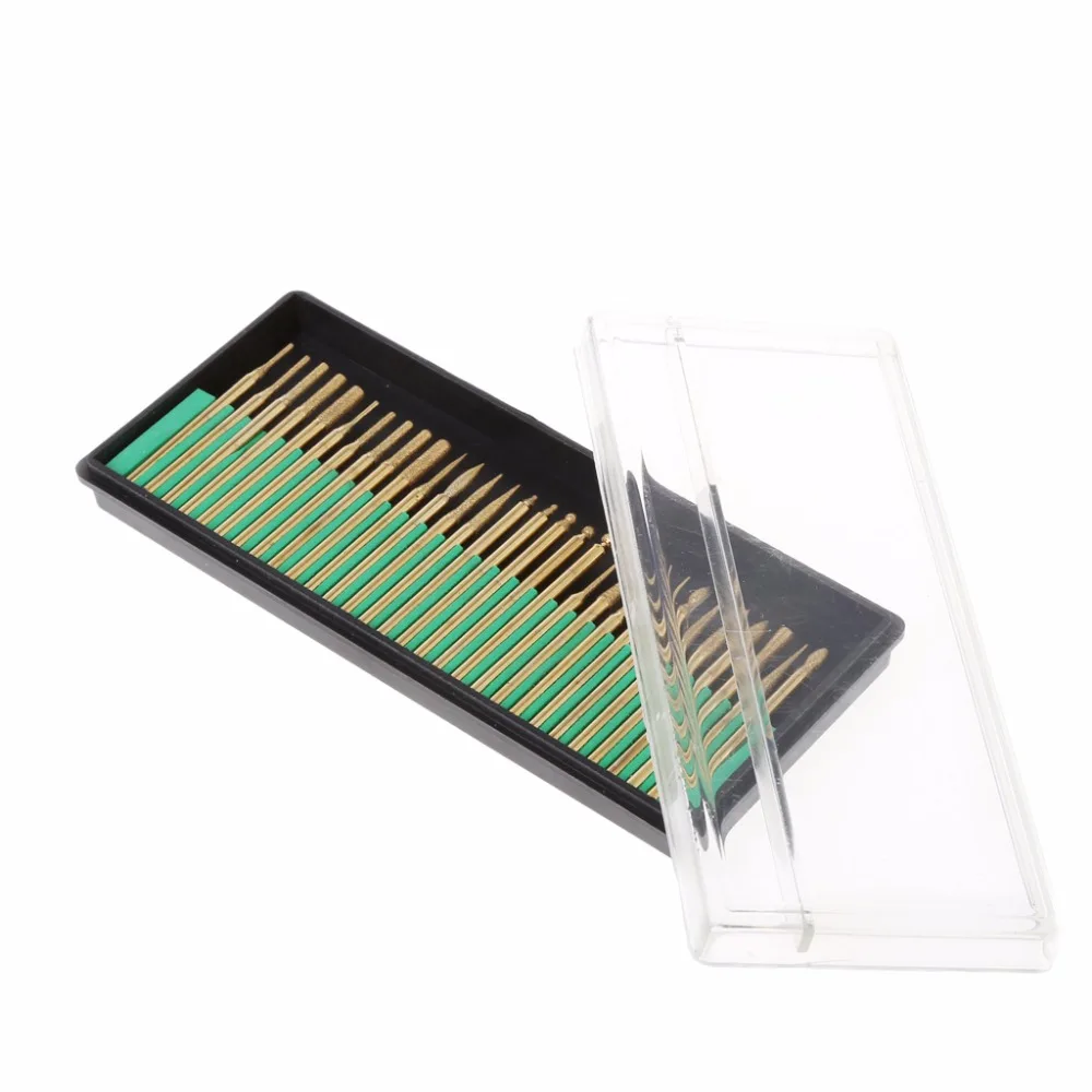 

30Pcs 3mm Titanium Coated Diamond Burs Bit Set Dremel Assorted Rotary Drill Tool