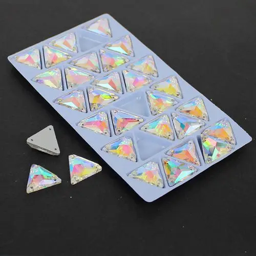 Хрустальные бусины 12 мм 16 22 Пришивные треугольные стеклянные с плоской задней