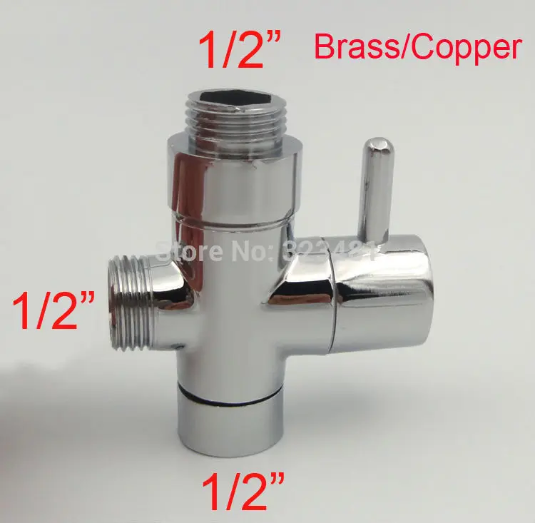 Brass UK 1/2&quot shattaf Diverter Bathroom Shower faucet accessories Toilet Bidet Valve Chrome Plated Free Shipping | Обустройство