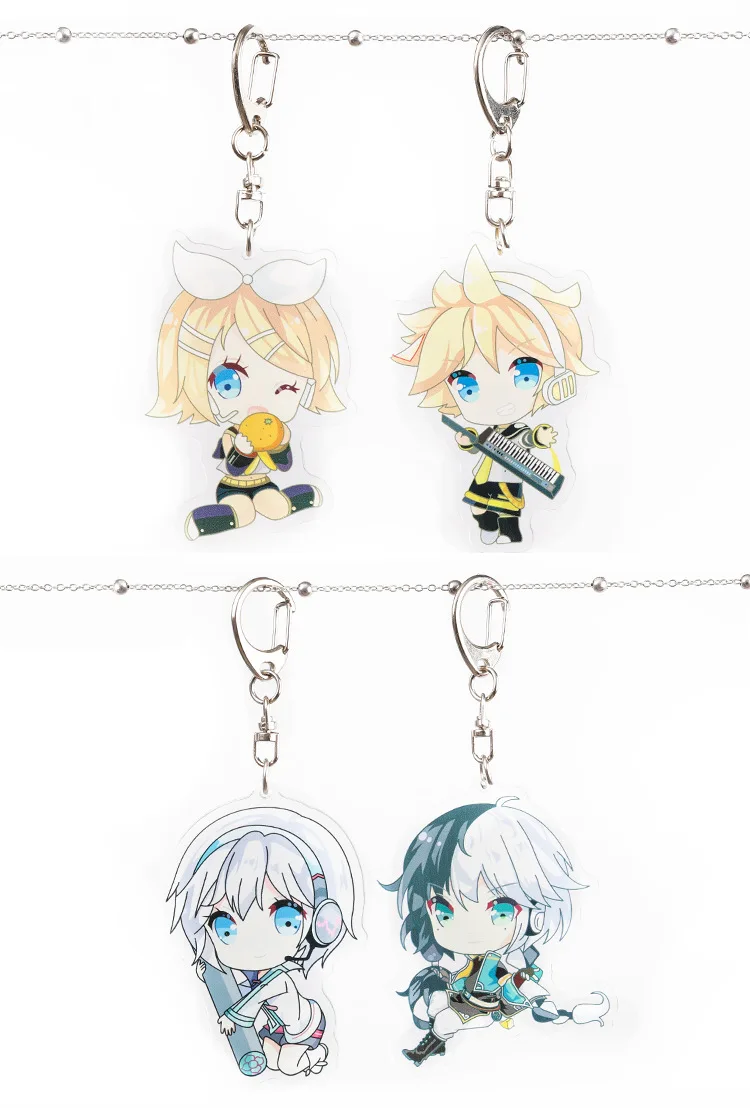 Мультфильм Luo Tianyi Hatsune Мику акриловый брелок Yuezheng Ling Yan He Yuezheng Longya милый смешной кулон брелок Llavero детская игрушка