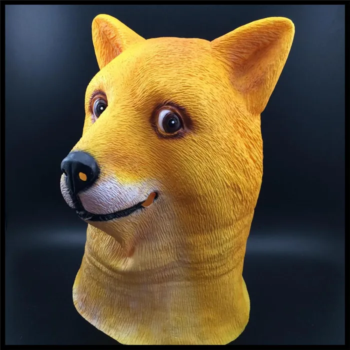 Бесплатная доставка страшная маска Doge Crazy Dog Забавные Маски Хэллоуин косплей