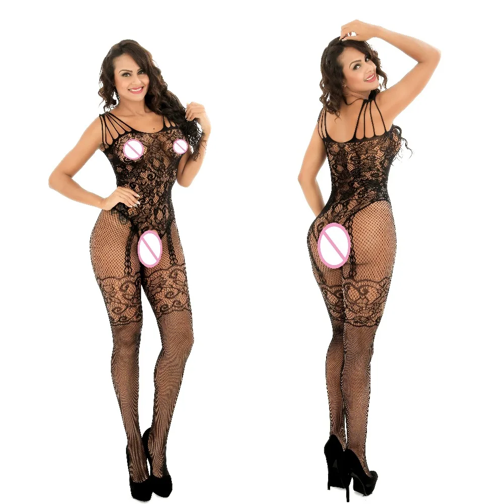 

Women's Slips hot Mesh Bodysuits Lady's Tempting Perspective intimates spandex dobby black full slips sexy bodystocking Q009-5