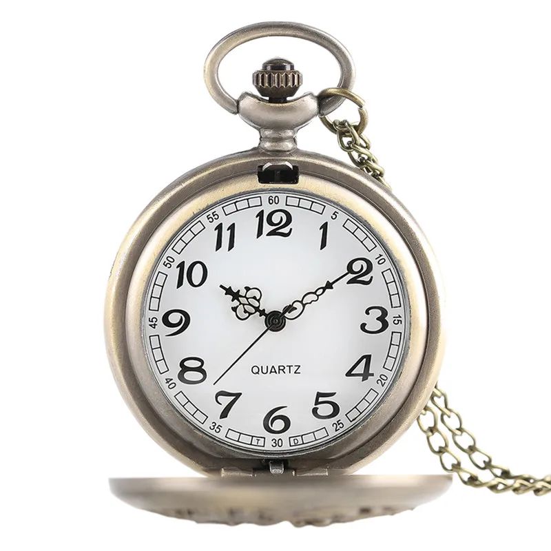 Ретро античный Дракон Феникс кварцевые карманные часы для мужчин и женщин