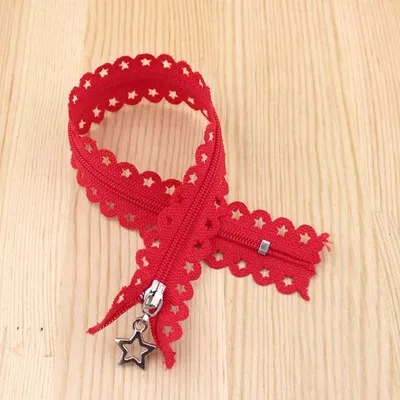 red 25cm zippers Цвет пять звезд кружева молнии 25 см с закрытыми молниями полые нейлоновые застежки-молнии для одежды diy Материал застежка-молния для шитья - Цвет: red 25cm zippers