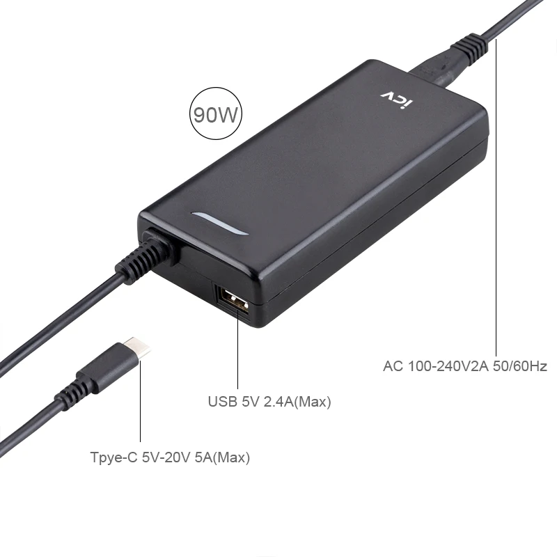 ICV 5-20V 90W Type-C USB-C USB C Laptop Adapter Notebook Charger for Macbook Google ChromeBook Pixel Blade Stealth Xiao mi Nexus |
