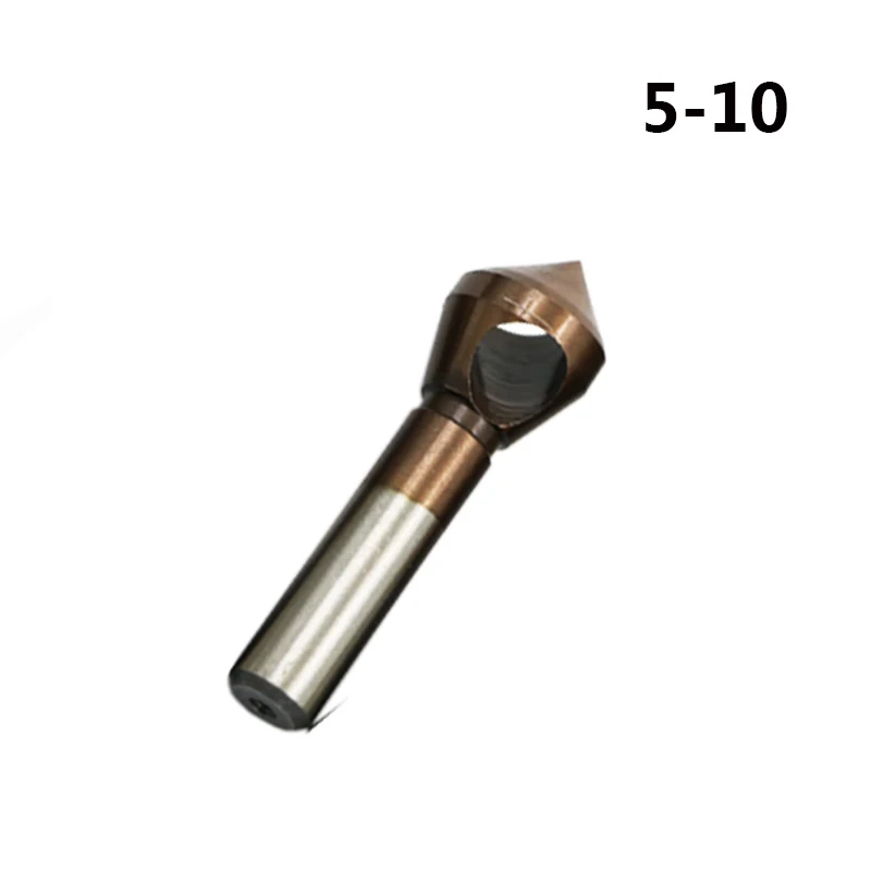 Brown 5 10 QSTEXPRESS HSS CO M35 Countersink Deburring Drill Bit Metal Taper Stainless Steel Hole Saw Cutter Chamfering Power Drill Tool - Цвет: Brown 5 10