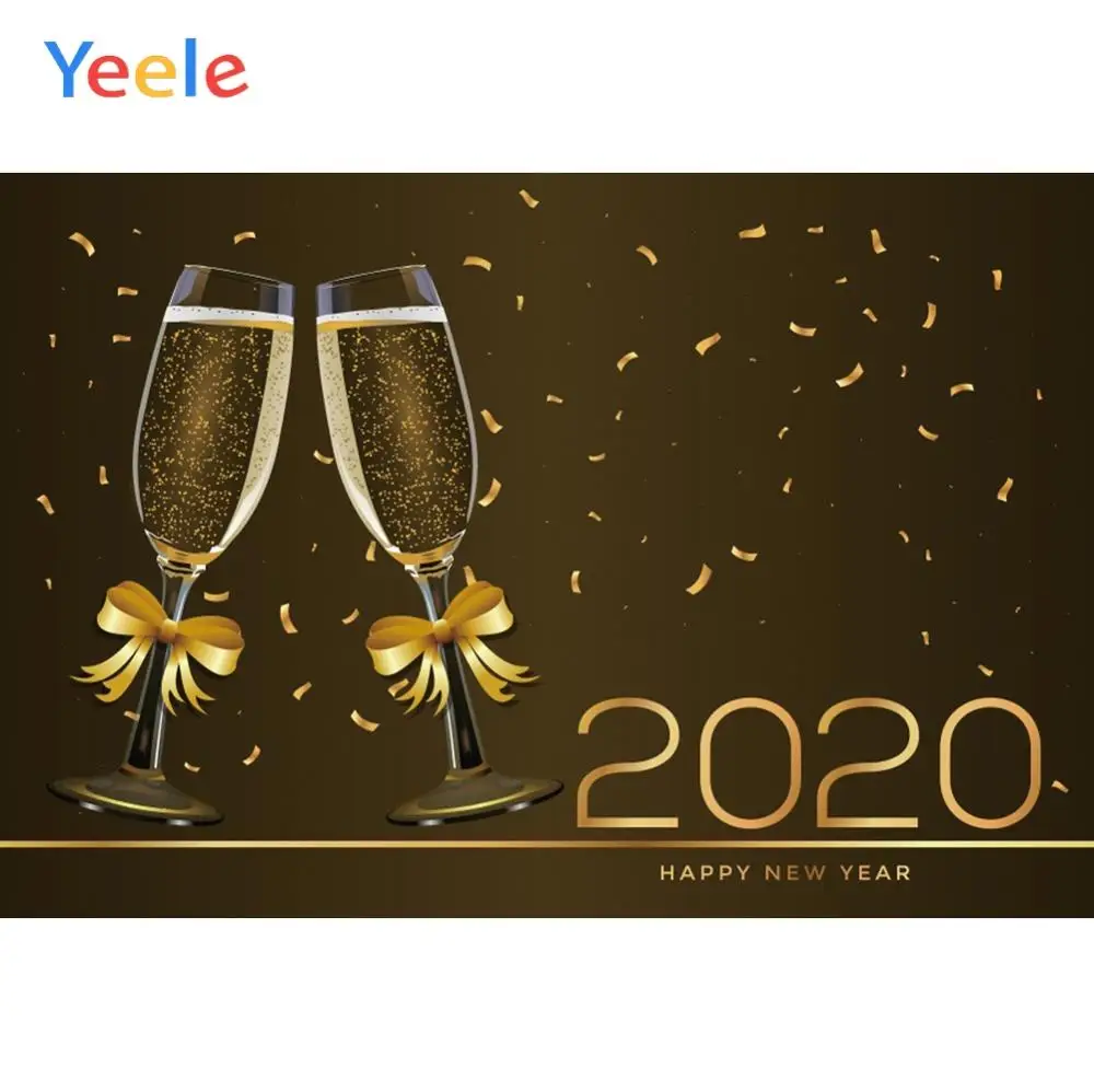 Yeele счастливый новый год развеселить 2020 вино упали ленты фотографии фоны