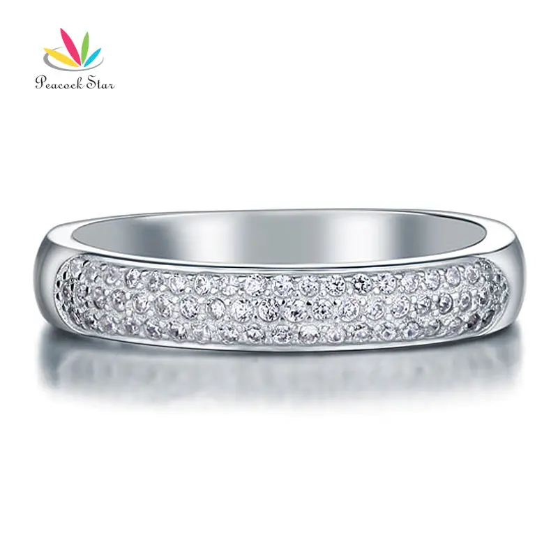 Павлин Звезда круглой огранки микро установка Твердые 925 пробы Серебряное