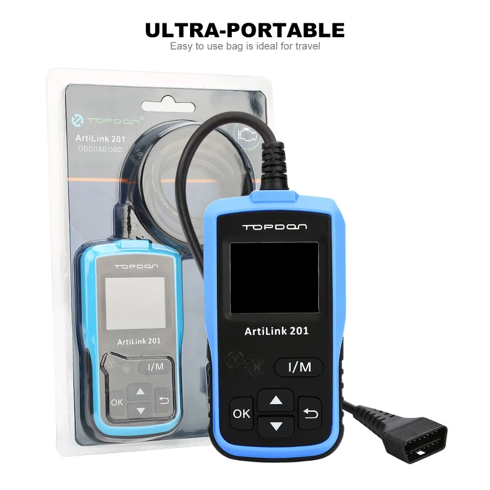 TOPDON arilsink 201 AL201 OBD2 сканер автомобильный OBDII считыватель кодов автомобильный диагностический инструмент считывание кодов неисправностей транспортного средства