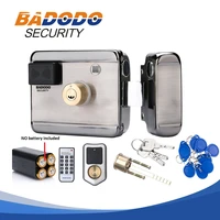 10 tags electric lock gate lock access control system electronic integrated rfid door rim lock with ic reader 13 56mhz