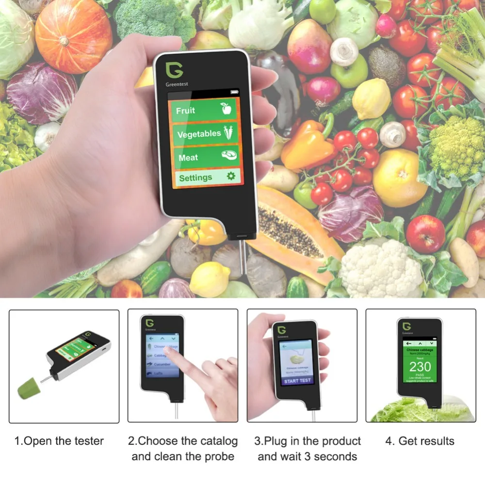 GREENTEST 1 Высокоточный цифровой пищевой нитратный тестер для фруктов фермеров