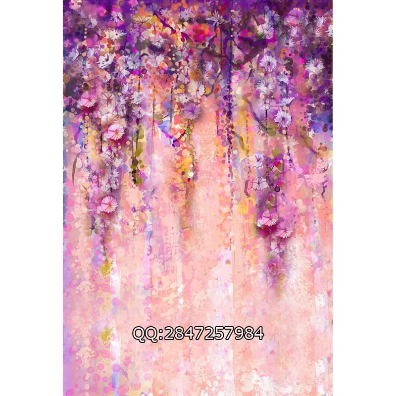 

Vinyl Photography Background Customized Colorful flower tree Computer printed Children Backdrops for Photo Studio F-2446