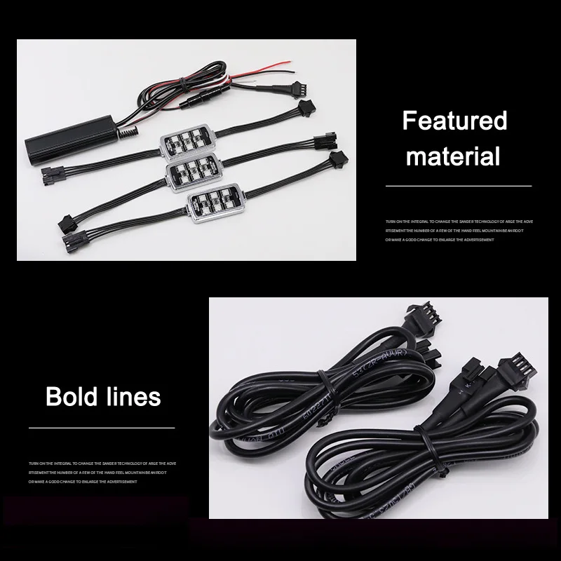 6 в 1 Автомобильная атмосферная лампа с пультом дистанционного управления