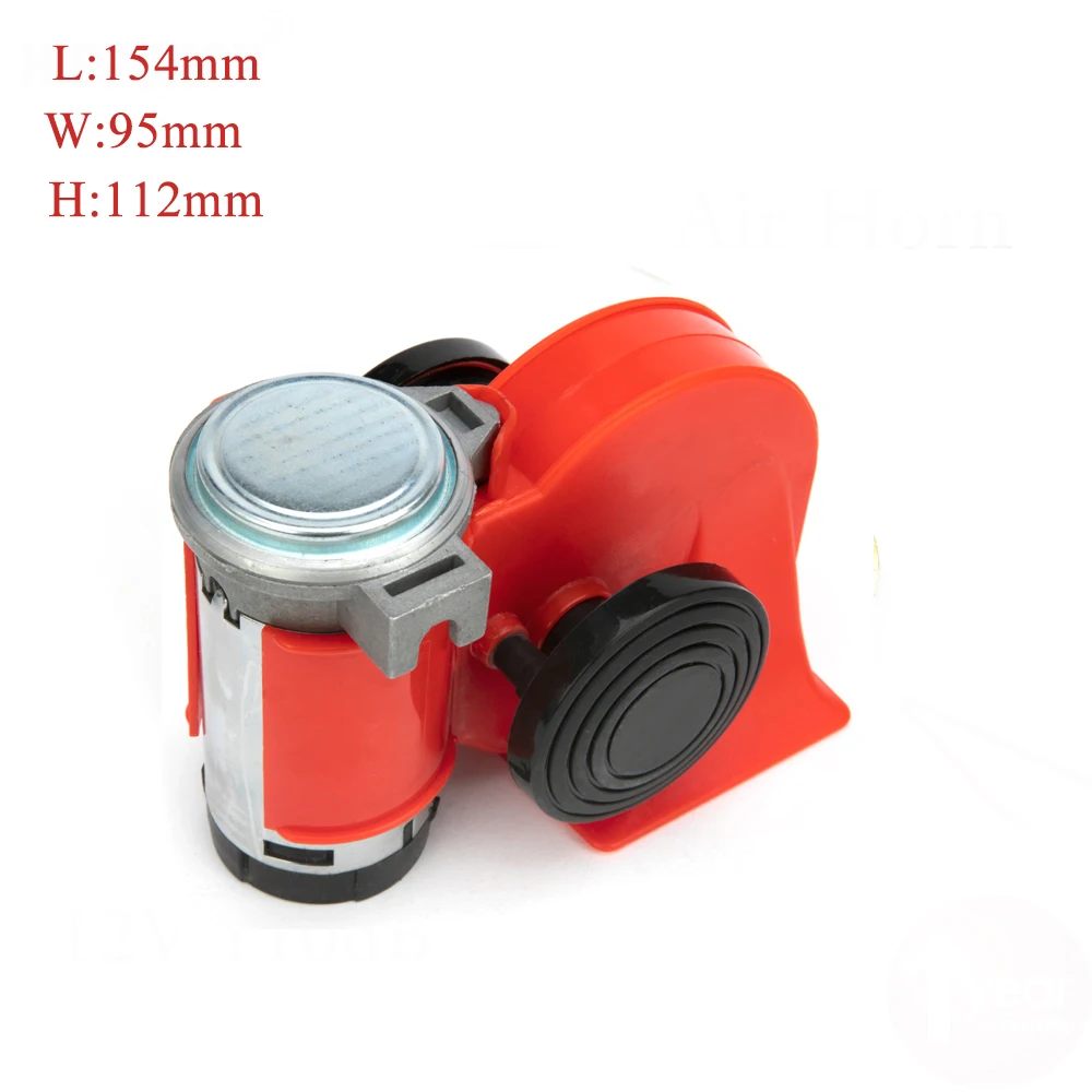 Hippcron Автомобильная воздушная сирена 12 В Красный Хром компактный двухтоновый