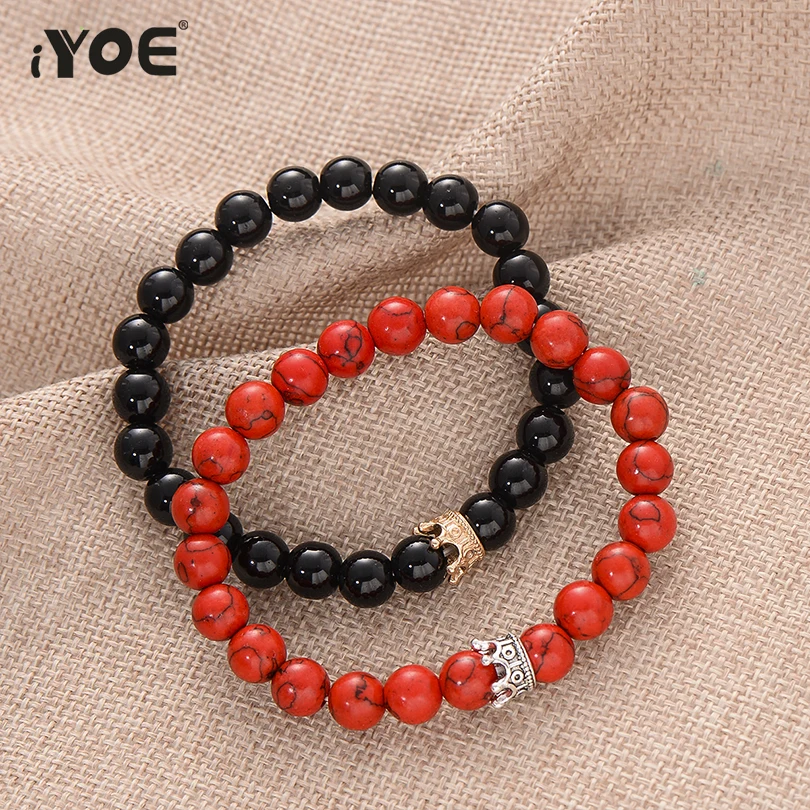 IYOE бриллиантовый браслет для женщин и мужчин бусины в стиле йоги с античной