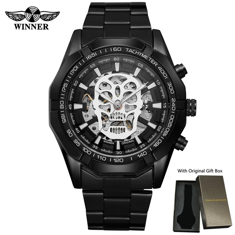 F065105 with box Relogio masculino, победитель, мужские часы, Топ бренд, роскошные, спортивные, автоматические, механические, наручные часы, модные, скелет, череп, мужские часы, 0651 - Цвет: F065105 with box