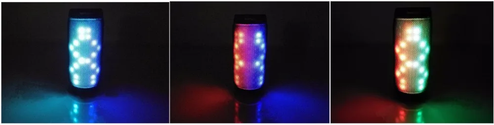 Lewinner красочный водонепроницаемый светодиодный портативный Bluetooth динамик BQ-615 беспроводной супер бас мини-динамик с мигающими огнями FM