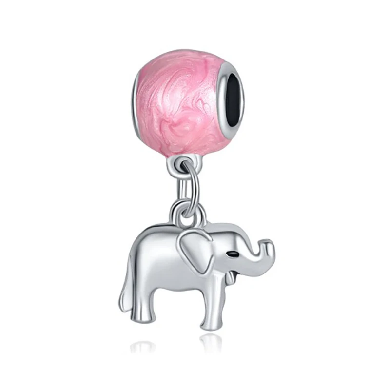 

pink DIY charms Elephant plata de ley original jewelry charm Beads valentines day harajuku bijoux berloque Bracelet DGB667