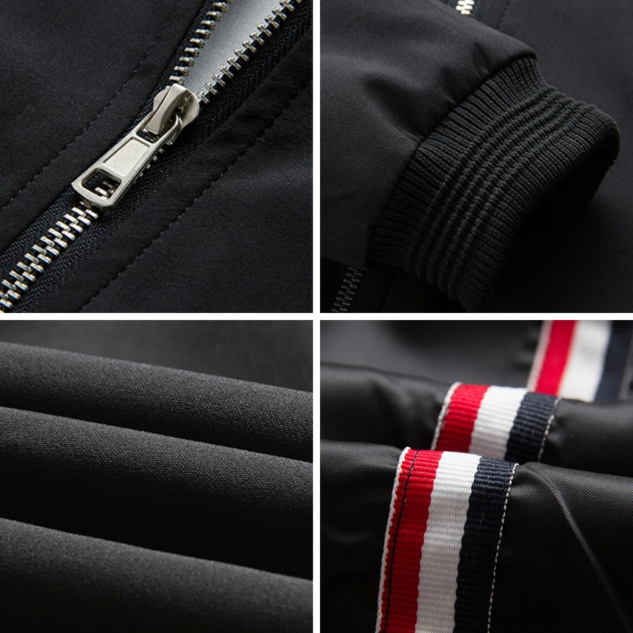 

Solid Color Men Casual Zipper Jacket Plus Size M-4XL New Arrival Male Spring Autumn Coat Long sleeve O-Neck Thin Jacket coat